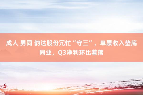 成人 男同 韵达股份冗忙“守三”，单票收入垫底同业，Q3净利环比着落